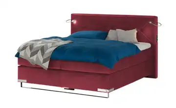 Musterring Boxspringbett Premiumversion Dubai H4 Bordeauxrot 200 cm