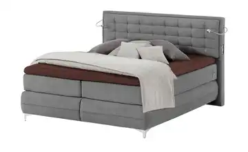 Gallery M Boxspringbett Premiumversion Dubai Dunkelgrau 200 cm H3