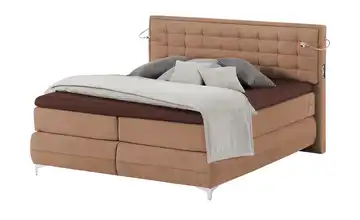 Gallery M Boxspringbett Premiumversion Dubai 200 cm H3 Cappuccino