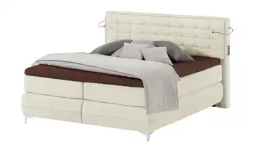 Gallery M Boxspringbett Premiumversion Dubai Creme 200 cm H3 & H4