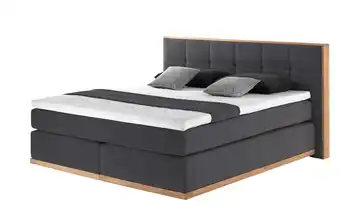 uno Massivholz-Boxspringbett Luca Anthrazit 180 cm H2 & H3 Kaltschaumkern