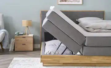 Massivholz-Boxspringbett mit Bettkasten Morgan uno