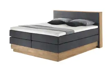 uno Massivholz-Boxspringbett mit Bettkasten Morgan Anthrazit 160 cm H3 Schaumstoffkern