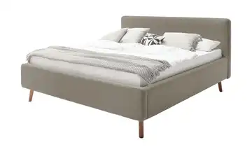 Polsterbett mit Bettkasten Mattis Taupe Webstoff fein 160 cm mit Bettkasten