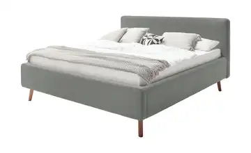 Polsterbett mit Bettkasten Mattis Grau Webstoff fein 180 cm mit Bettkasten