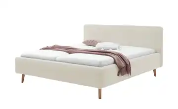 Polsterbett Mattis Beige Cordstoff 160 cm ohne Bettkasten