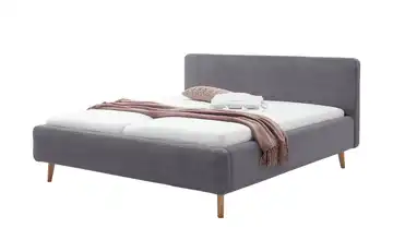 Polsterbett mit Bettkasten Mattis Grau Cordstoff 160 cm mit Bettkasten