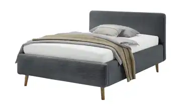 Polsterbett mit Bettkasten Mattis Anthrazit Cordstoff 140 cm mit Bettkasten