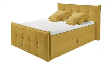 uno Polsterbett mit Bettkasten Dante Senfgelb 160 cm