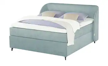 Jette Home Boxspringbett Jette Embrace Eisblau 180 cm H3 & H5 Latexkern