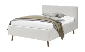 Polsterbett mit Bettkasten Mattis Grau Teddy 140 cm mit Bettkasten