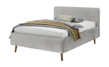 Polsterbett Mattis Grau Bouclé 140 cm mit Bettkasten