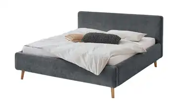 Polsterbett Mattis Anthrazit Bouclé 180 cm mit Bettkasten