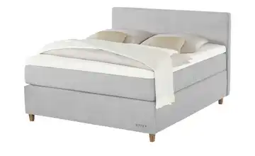 Jette Home Boxspringbett Jette Flex Hellgrau 140 cm H3 Viscoschaumkern