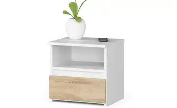 Nachttisch Carla Weiß, Eiche Sonoma (Nachbildung)