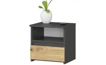 Nachttisch Carla Graphit, Eiche Artisan (Nachbildung)