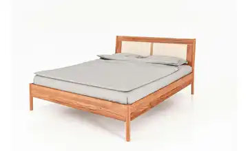 Massivholzbett mit gepolstertem Kopfteil Greta Kernbuche 190 cm 80 cm