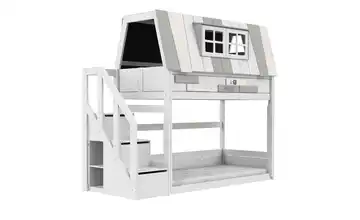 Lifetime Niedriges Abenteuer Etagenbett mit Treppe Original Weiß