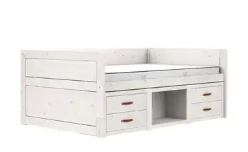 Lifetime Kojenbett mit Regal 120cm Original Waschweiß Schubkästen & Fach