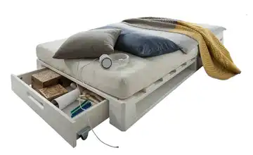  Palettenbett, weiß, 90x200  