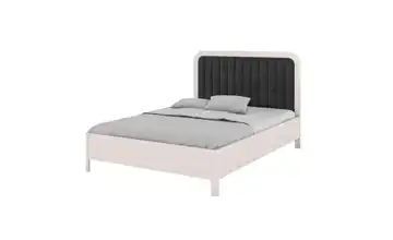 Massivholzbett Modena 180x200 cm Weiß, Schwarz ohne Bettkasten