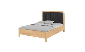 Massivholzbett Modena 180x200 cm Buche, Schwarz ohne Bettkasten