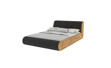Massivholzbett Eiche Harald 180x200 cm Eiche, Schwarz