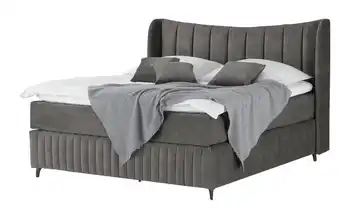 Kings and Queens Boxspringbett Uldur Dunkelgrau 180 cm H2 & H4