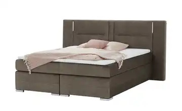 uno Boxspringbett Aston Steingrau 160 cm H2 & H4 Mikrofaser in Samt-Optik