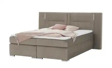 uno Boxspringbett Aston Steingrau 180 cm H2 & H3 Mikrofaser in Samt-Optik