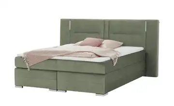 uno Boxspringbett Aston Grün 140 cm H3 Mikrofaser in Samt-Optik