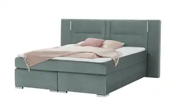 uno Boxspringbett Aston Petrol 160 cm H2 Mikrofaser in Samt-Optik