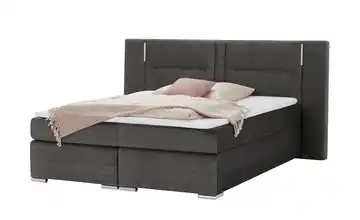 uno Boxspringbett Aston Schwarz 140 cm H4 Mikrofaser in Samt-Optik