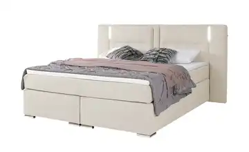 uno Boxspringbett Aston Beige 140 cm H2 Webstoff fein