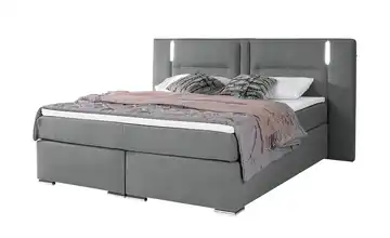 uno Boxspringbett Aston Anthrazit 140 cm H2 Webstoff fein