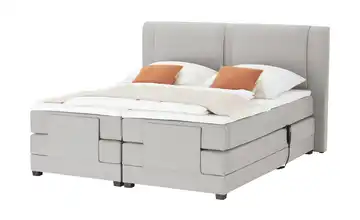 uno Motor-Boxspringbett Rimini Silbergrau Webstoff fein 140 cm H3