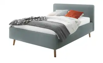 Polsterbett Mattis Türkis Webstoff grob 140 cm mit Bettkasten
