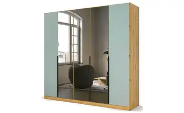 Drehtürenschrank Eiche Artisan (Nachbildung), Salbeigrün 226 cm 5 Stück