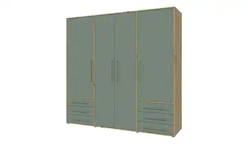 Kleiderschrank Morley Asteiche (Nachbildung), Salbeigrün 206 cm