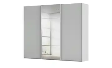 Schwebetürenschrank inklusive Zubehör Regina mit Spiegel 271 cm Seidengrau