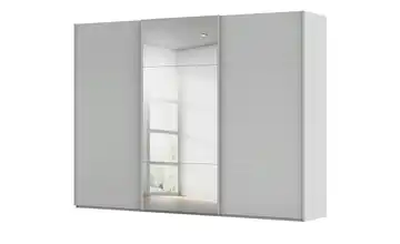 Schwebetürenschrank inklusive Zubehör Regina mit Spiegel 301 cm Seidengrau