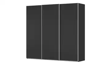 Schwebetürenschrank inklusive Zubehör Regina ohne Spiegel 242 cm Schwarz