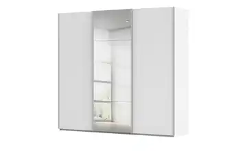 Schwebetürenschrank inklusive Zubehör Regina mit Spiegel 242 cm Weiß
