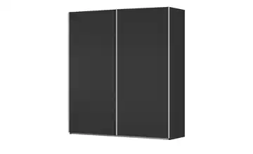 Schwebetürenschrank inklusive Zubehör Regina ohne Spiegel 201 cm Schwarz