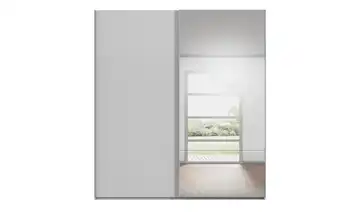 Schwebetürenschrank inklusive Zubehör Regina mit Spiegel 201 cm Seidengrau