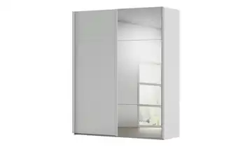 Schwebetürenschrank inklusive Zubehör Regina mit Spiegel 181 cm Seidengrau