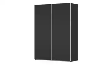 Schwebetürenschrank inklusive Zubehör Regina ohne Spiegel 161 cm Schwarz