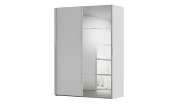 Schwebetürenschrank inklusive Zubehör Regina mit Spiegel 161 cm Seidengrau