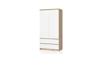 Drehtürenschrank mit 2 Schubladen Oda Eiche Sonoma (Nachbildung), Weiß