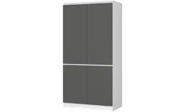 Drehtürenschrank 90 cm breit Valentina Weiß, Graphit